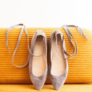 Vince Camuto Suede gray ballet flat sandals 8.5